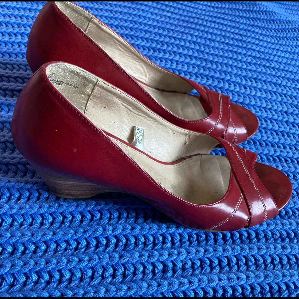 Merona Red Open Toe Wedges